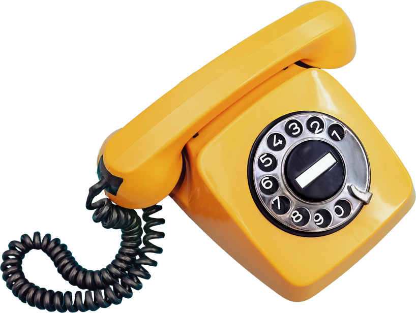 Yellow retro style phone